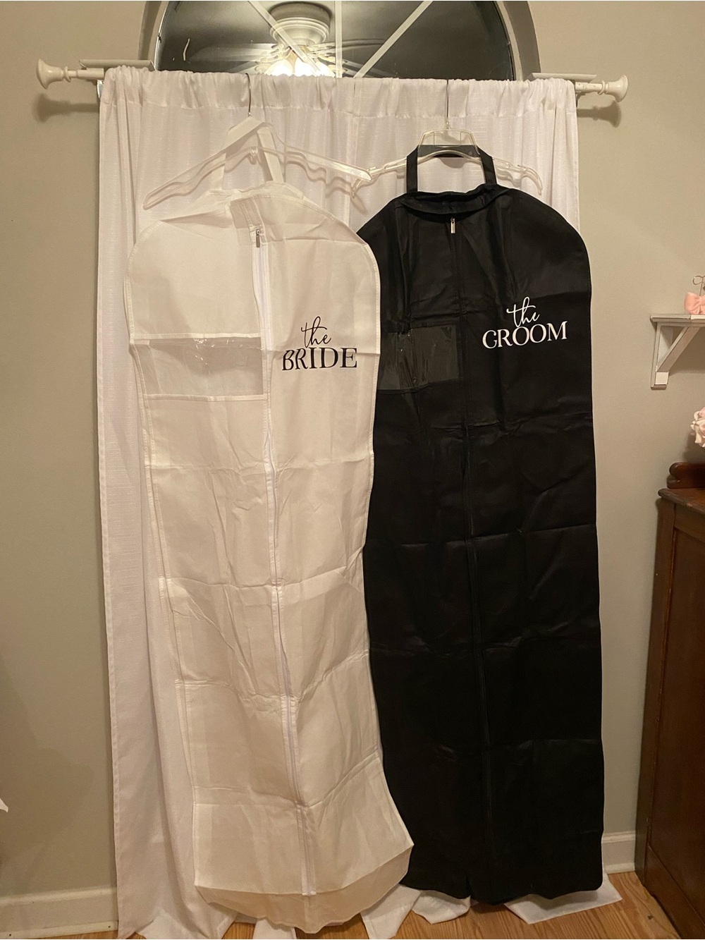 Bride and Groom Travel Garment Bags – White & Black Set